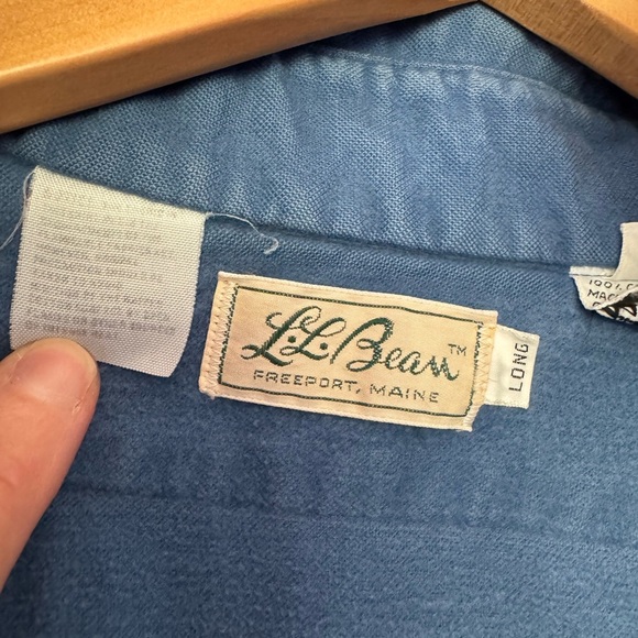 Vintage 80's L.L. Bean Men's Cotton Flannel Washed and Worn Buttondown 16.5 Long - Picture 4 of 12